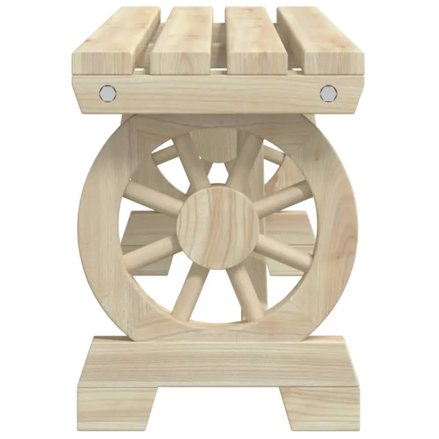vidaXL 3-tlg. Garten-Essgruppe aus Tannenholz im Wagenrad-Design, bestehend aus Tisch und Bänken.