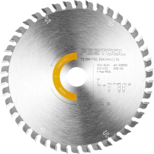 Festool Kreissägeblatt HW 160 mm, 42 Zähne, für Holzfeinschnitt. Teil des Kreissägeblatt-Sets.