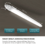 LUXULA LED Feuchtraumleuchte, 150cm, 48W, IP65. Robuste Unterbauleuchte für Keller, Garage & Werkstatt.