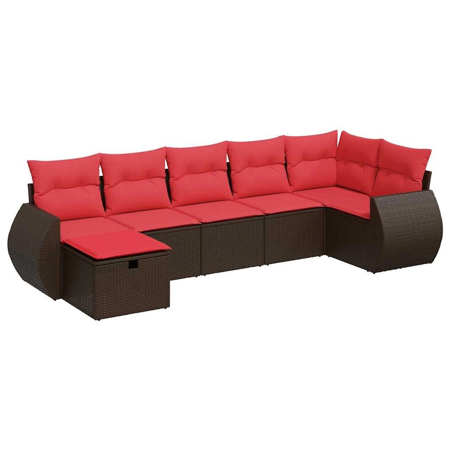 vidaXL 7-Tlg Garten-Sofagarnitur mit Kissen Braun Poly Rattan 3325610 günstig online kaufen