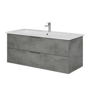 Steinkamp Einzelwaschtisch-Set, dunkelgrau, mit Villeroy & Boch Waschtisch, 120 cm.