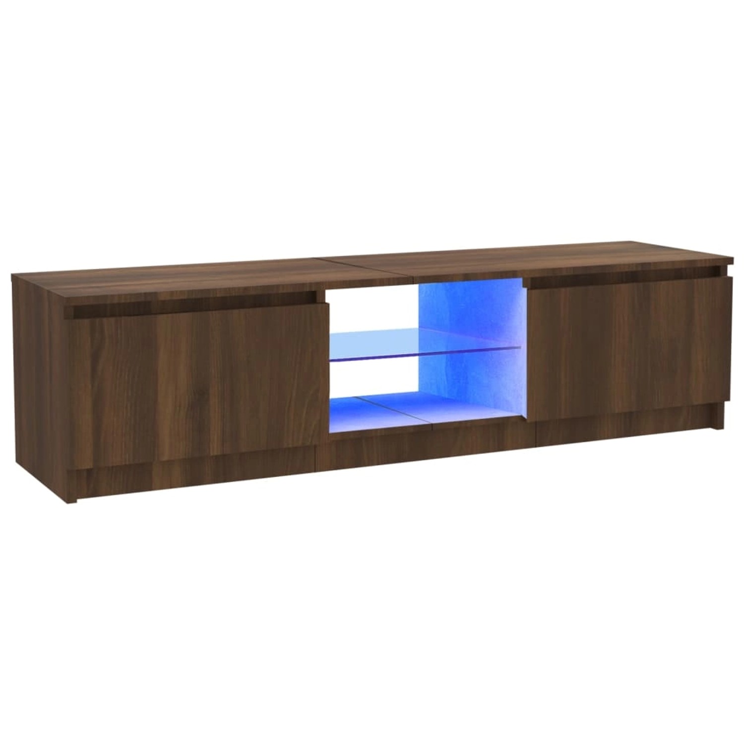 Vidaxl Tv-schrank Mit Led-leuchten Braun Eichen-optik 120x30x35,5 Cm günstig online kaufen