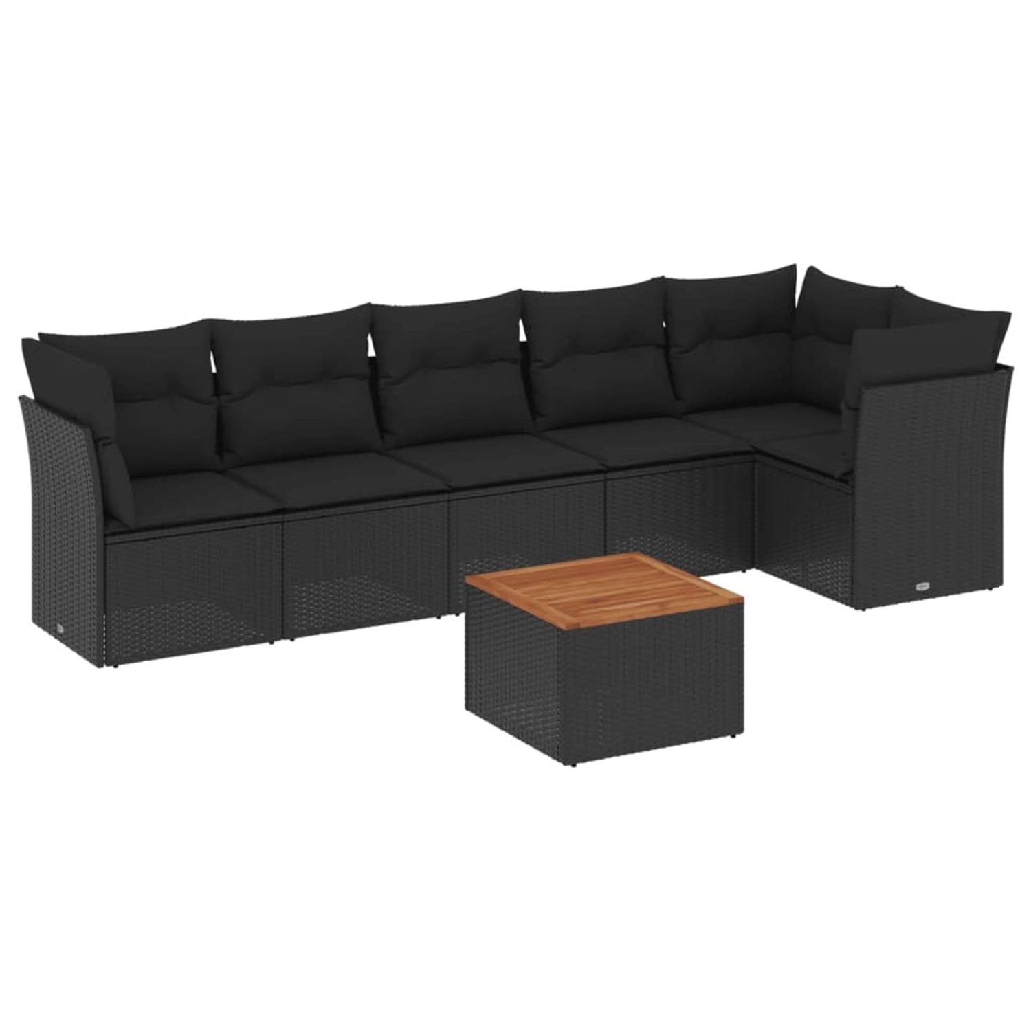 vidaXL 7-tlg Garten-Sofagarnitur mit Kissen Schwarz Poly Rattan Modell 253 günstig online kaufen