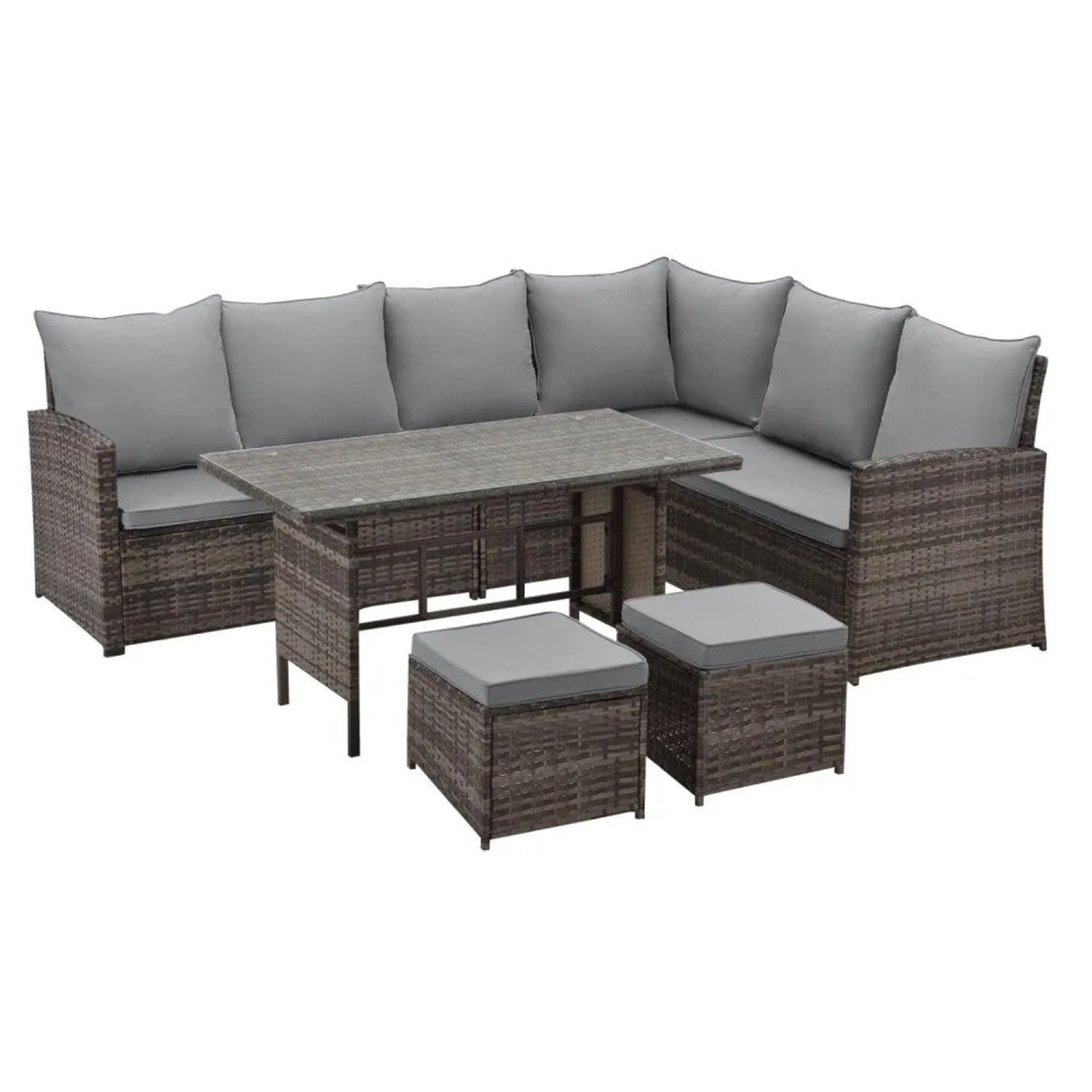 Svita Monroe Garten-Lounge Set Polyrattan Lounge-Möbel Sitzgruppe Braun