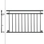 Anthrazitfarbener Französischer Balkon aus Stahl, 156x90 cm, mit 11 vertikalen Füllstäben und Wandbefestigung.