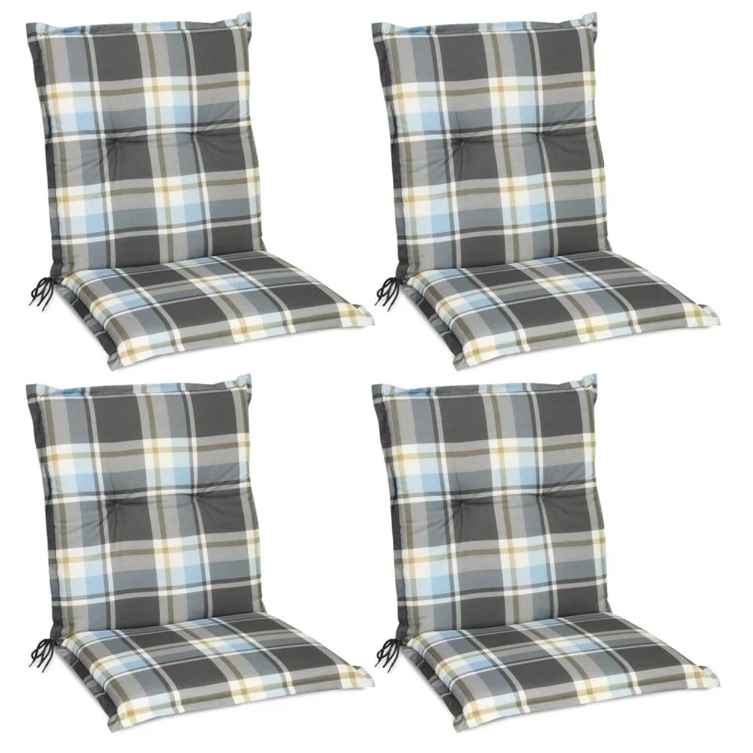 Beautissu Sunny BK Niederlehner 100x50x6cm Blau Kariert 4tlg