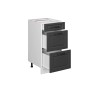 Vicco Küchenunterschrank R-Line, 40 cm, Anthrazit/Weiß, mit drei Schubladen.