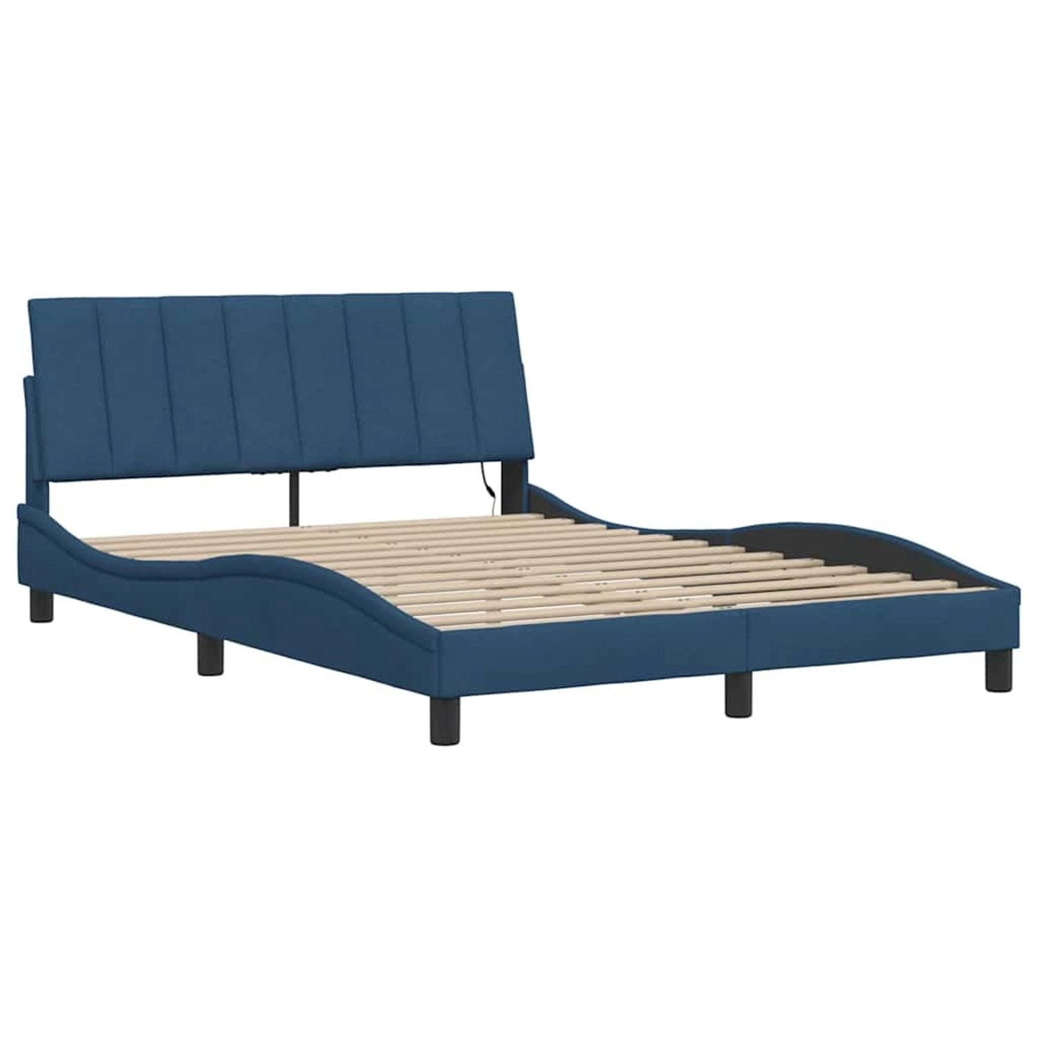 vidaXL Bettgestell ohne Matratze Hanko Blau 120x200 cm Stoff 3310453 günstig online kaufen