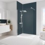 Asymmetrische Schulte Duschrückwand Ecke DecoDesign in Anthrazit, 255x120 cm.