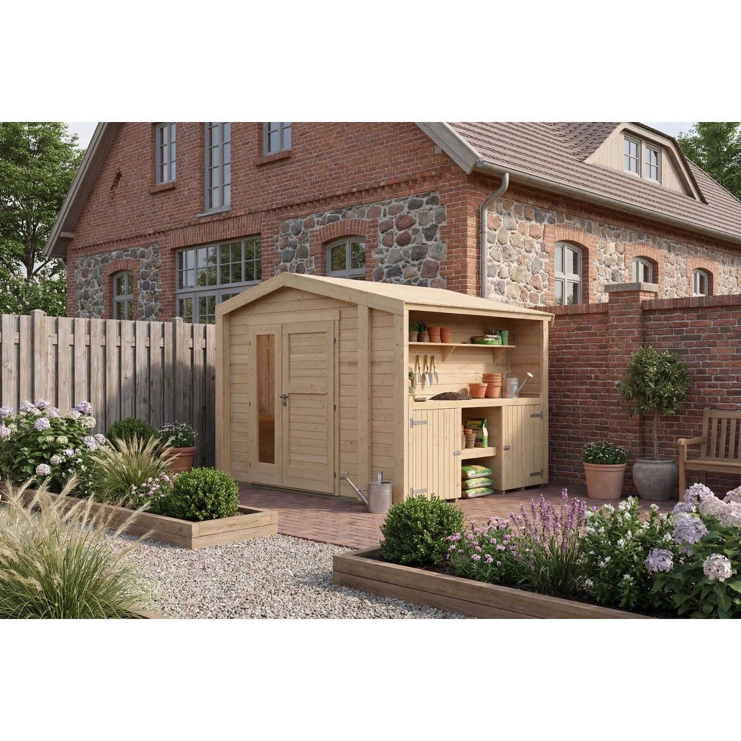 Weka Holz-Gartenhaus Killarney Satteldach Natur Unbehandelt 311 cm x 263 cm