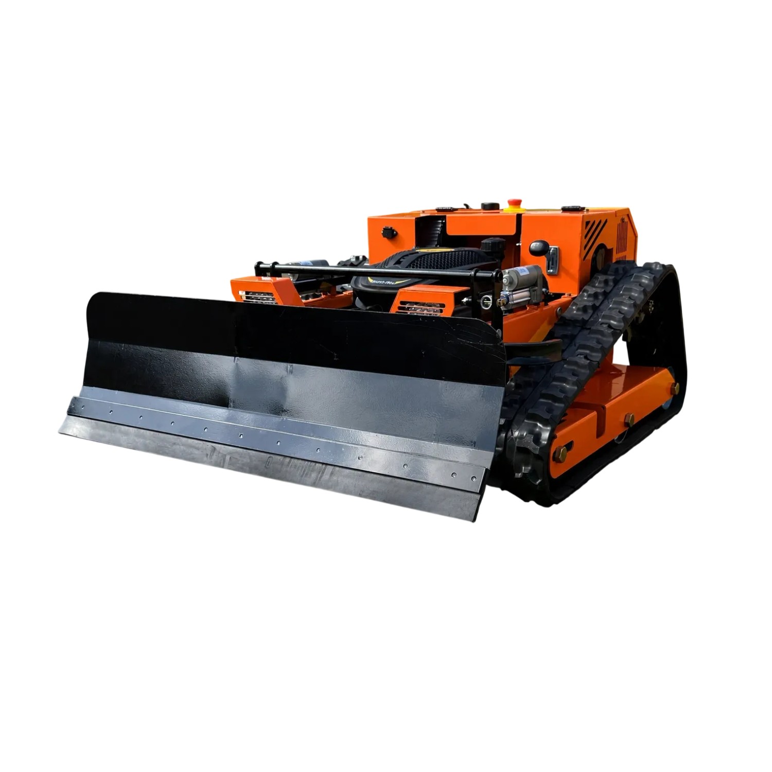 CARTIWELL Ferngesteuerter Motor-Rasenmäher CW-500 PLUS Orange Böschungsmäher mit Schneepflug