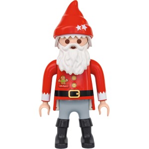 Lechuza Dekofigur Wichtel in Rot mit Bart und roter Mütze als Weihnachtsdeko.