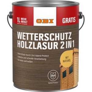 OBI Wetterschutz-Holzlasur 2 in 1 Farblos 5 l