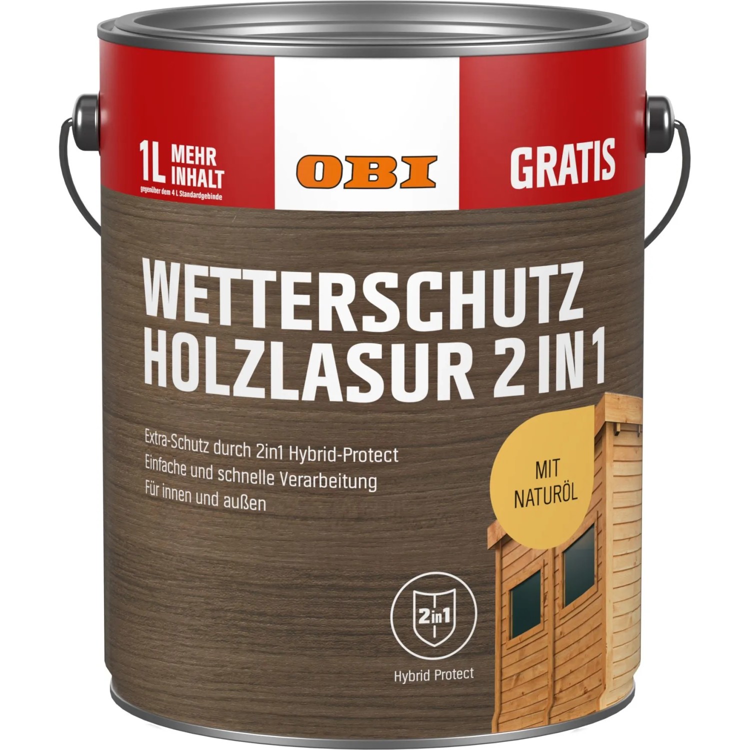 OBI Wetterschutz-Holzlasur 2 in 1 Farblos 5 l