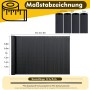Sekey PVC Sichtschutzmatte Anthrazit, 80x500cm, mit Maßangaben und Detailansicht der Lamellen.