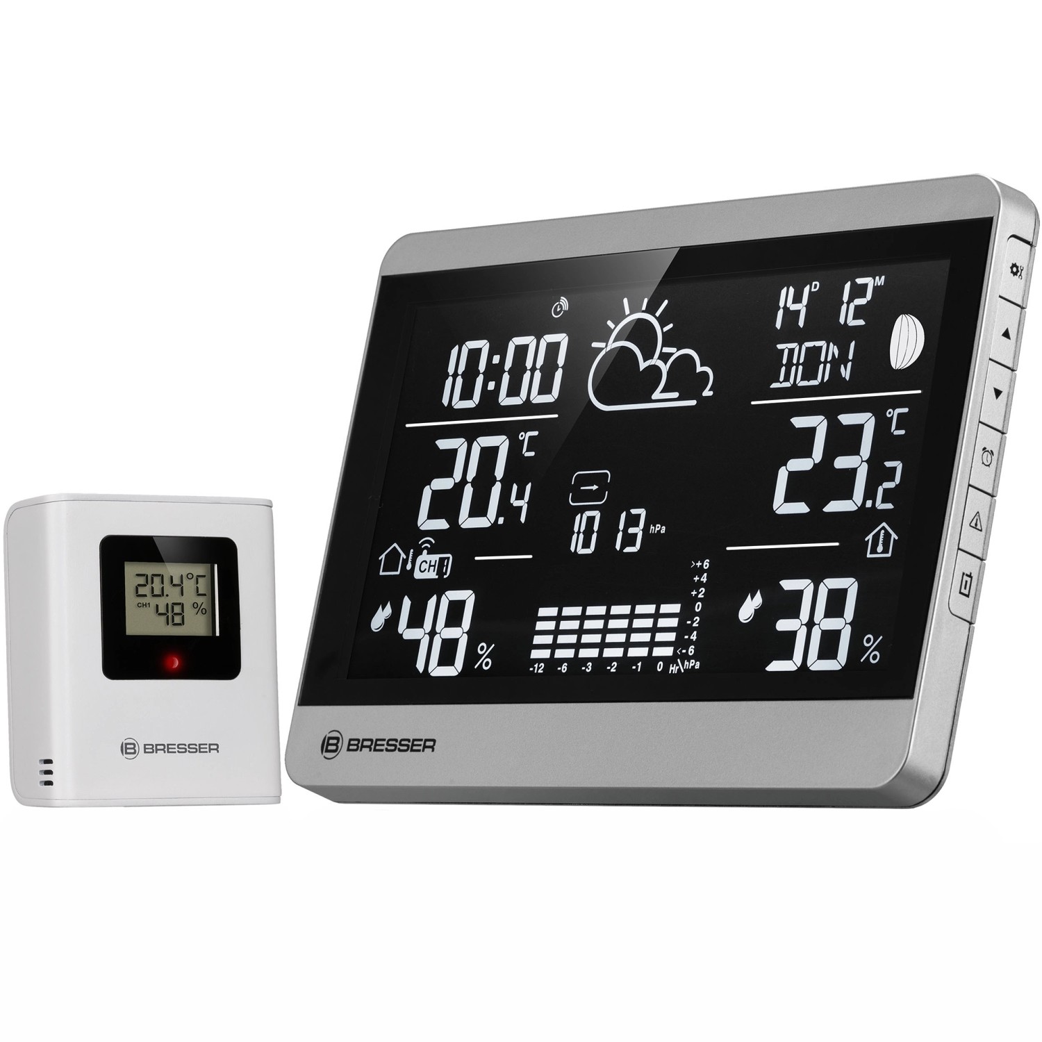 Bresser Funk-Wetterstation ClimateTemp NDH-NEO Silber-Schwarz günstig online kaufen