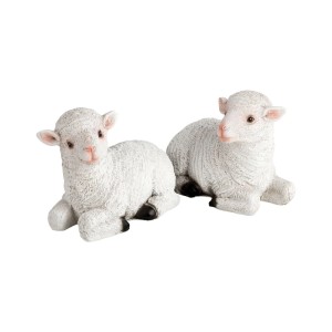 VERDOBA Dekoschafe Gartenfiguren 2 Lämmer