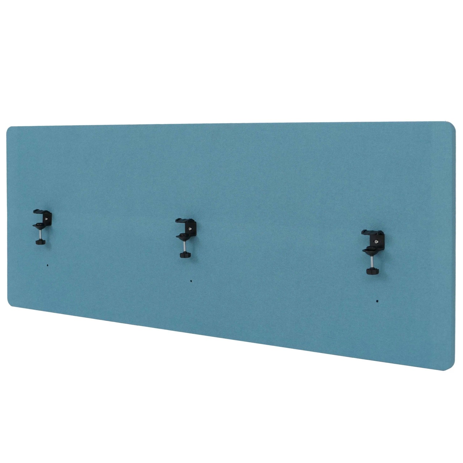 MCW Akustik-Tischtrennwand G75 Doppelwandig Stoff/Textil 60x160cm Türkis