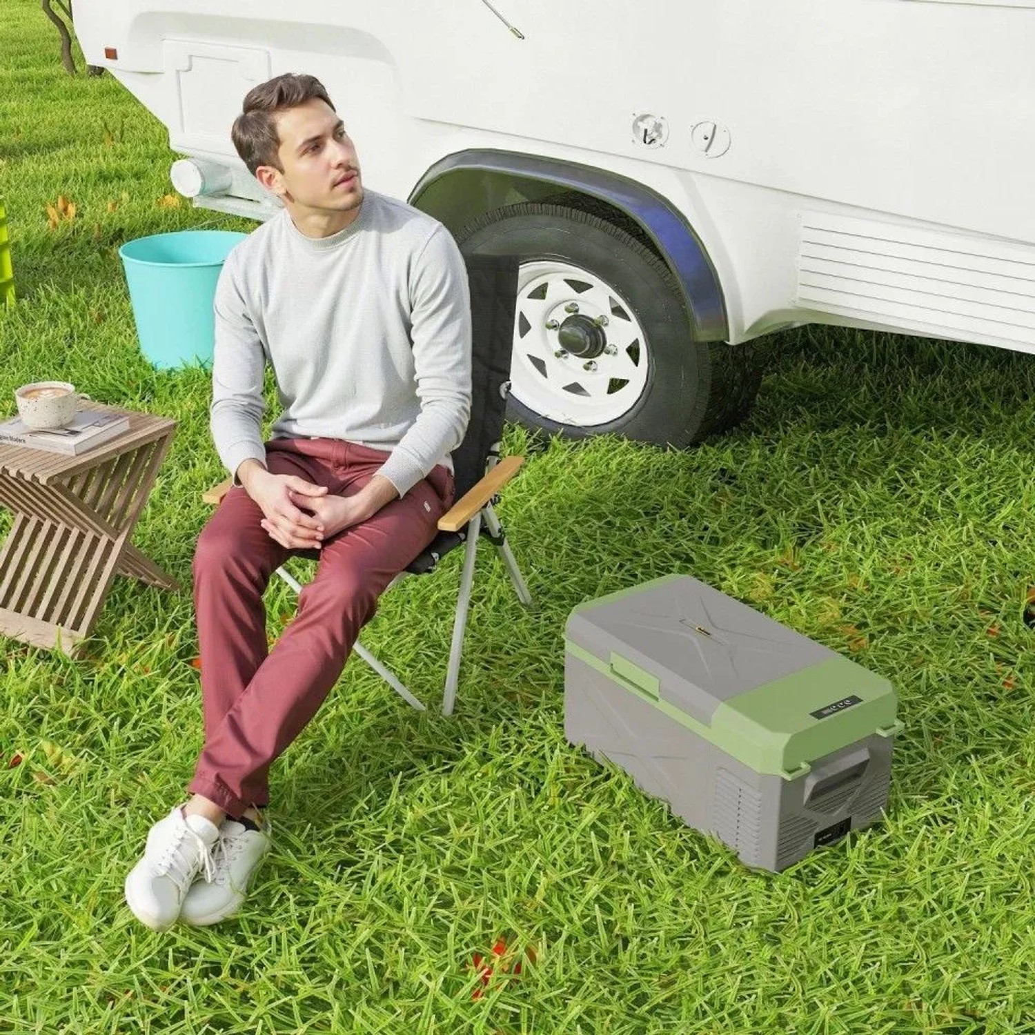 Outsunny Kühlbox HDPE Kunststoff 60,2L x 32B x 27H cm_8