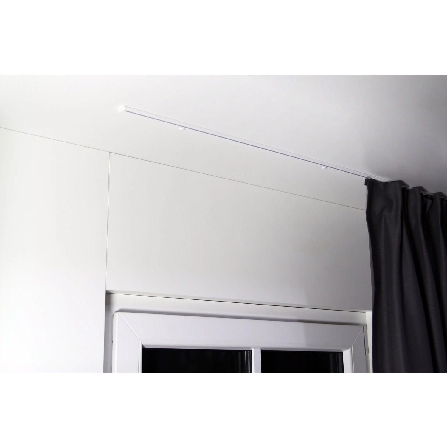 Deco-Raum Gardinenschiene nach Maß 1-Lauf Deckenmontage Minimal Weiß 400cm_4