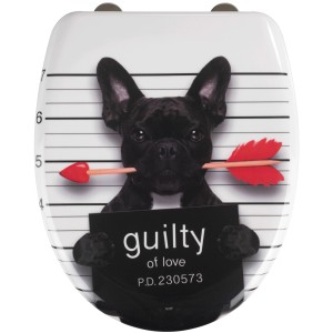 Wenko WC-Sitz Guilty Dog mit Hunde-Motiv und Absenkautomatik.
