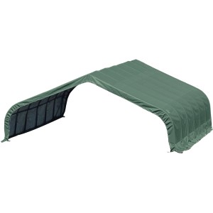 Grünes ShelterLogic Weidezelt, 40,87 m², für Tiere oder als Lagerzelt.
