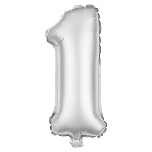 Party Factory Folienballon 100 cm Zahl 1 Silber Ø 100 cm
