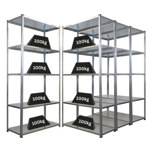 PROREGAL Mega Deal 4x Schraubregal Haldor HxBxT 180x90x40cm Fachlast 100 kg Verzinkt