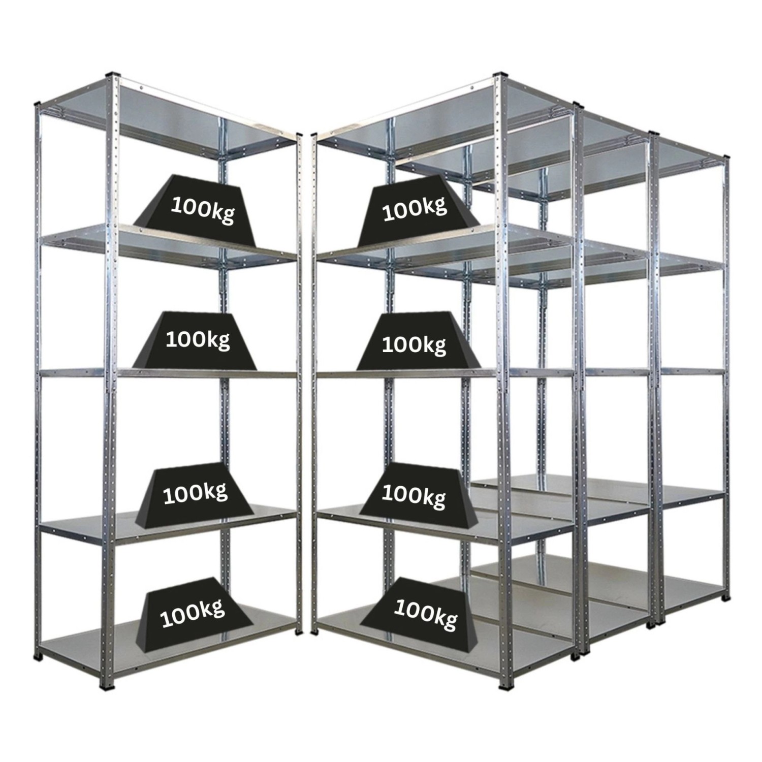 PROREGAL Mega Deal 4x Schraubregal Haldor HxBxT 180x90x40cm Fachlast 100 kg günstig online kaufen