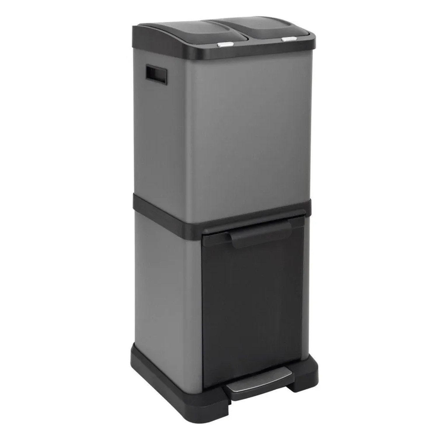 Svita 3xcombo 32L Mülleimer Mülltrennsystem Abfalleimer Mit Fächern Grau