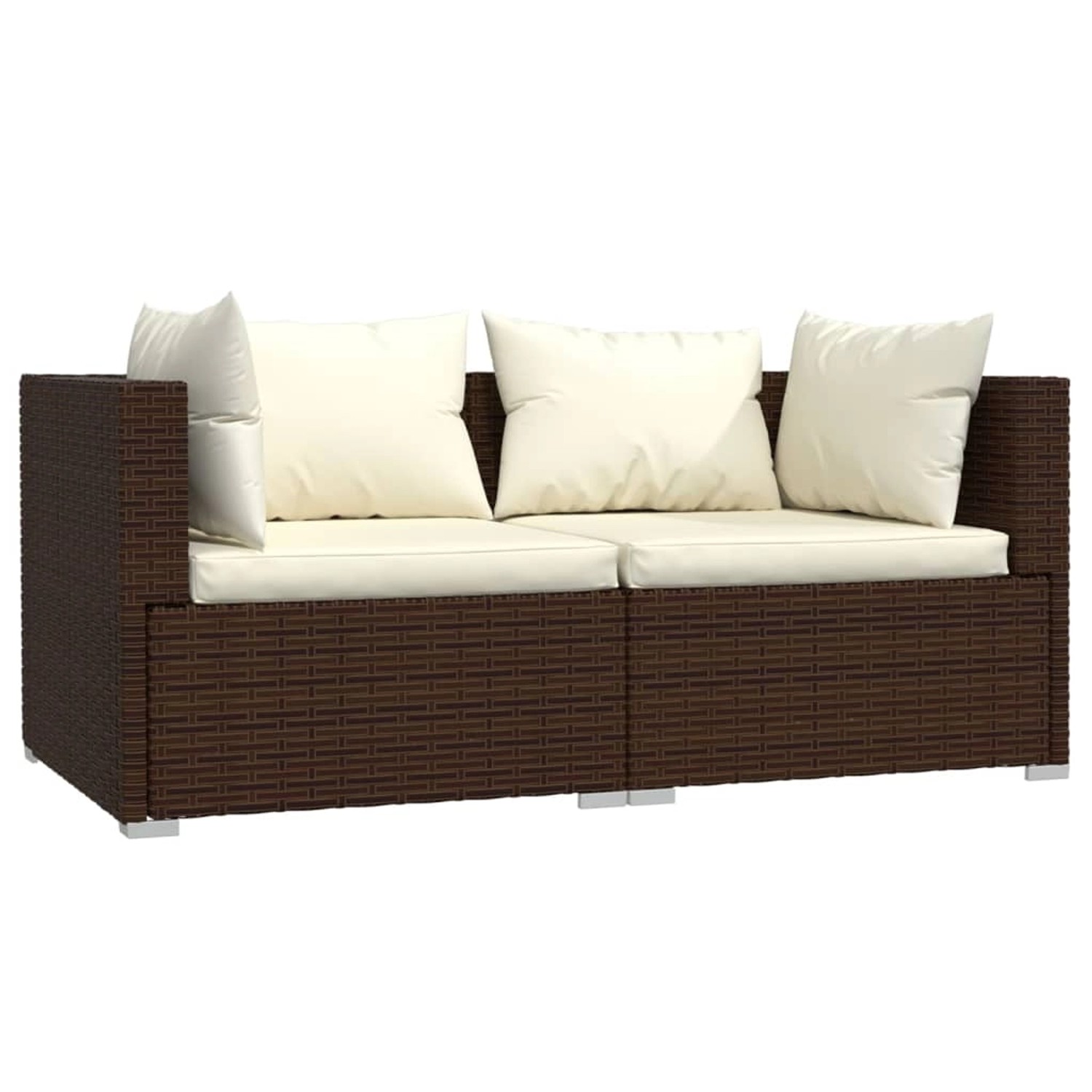 Thumbnail - vidaXL 2-Sitzer-Sofa mit Kissen Braun Poly Rattan Modell 1