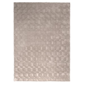 Taupefarbener Art Universe Teppich Dune mit weichem Kurzflor und erhabenem Kreismuster, 160x230 cm.
