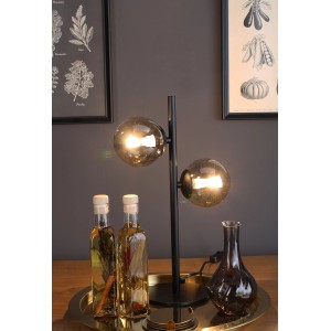 Moderne, schwarze Eco-Light Tischleuchte Neptun mit zwei Glaslampen für stimmungsvolles Licht.