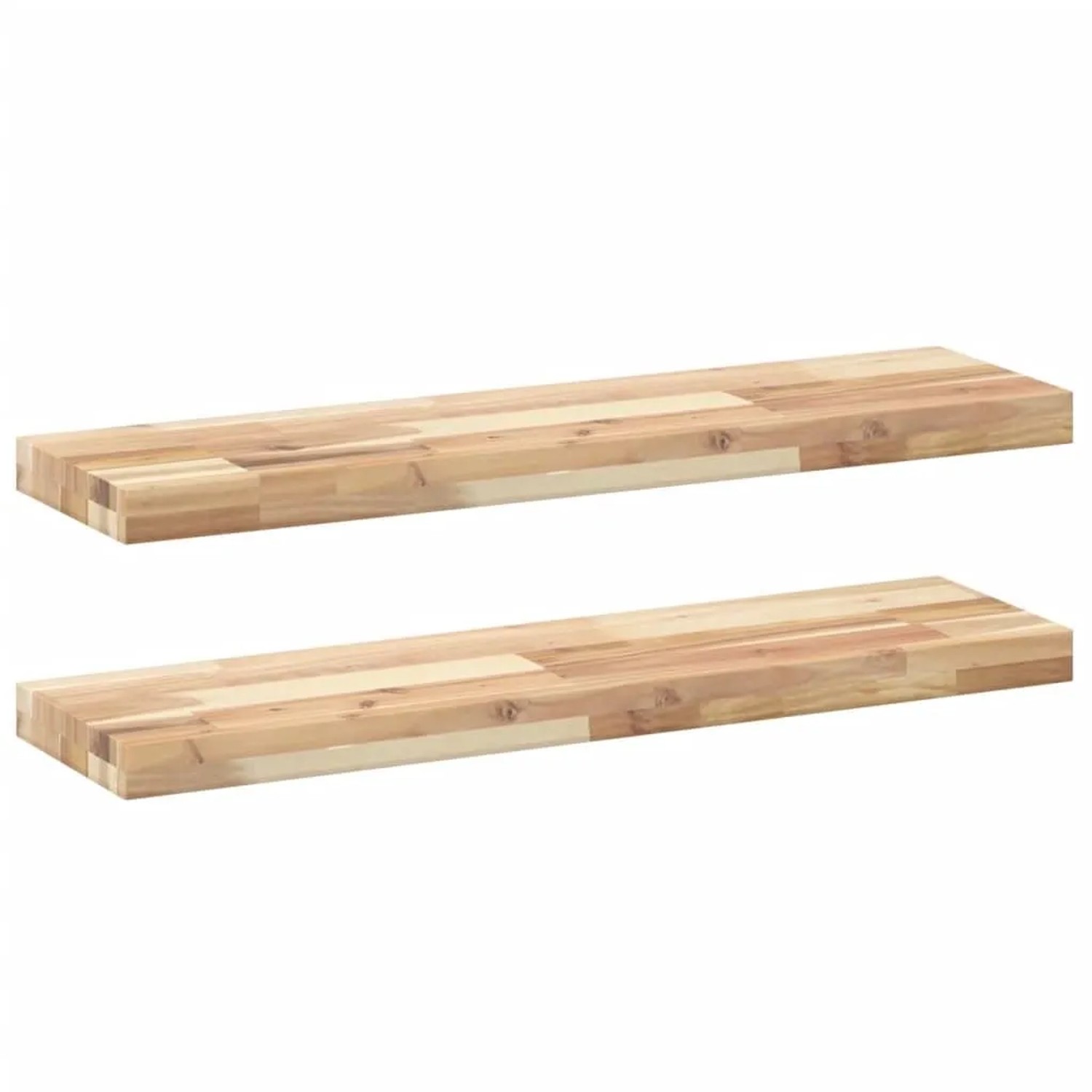 vidaXL Schweberegale 2 Stk 80x20x4 cm Massivholz Akazie Unbehandelt 3279424
