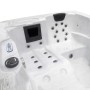 Detailansicht des Home Deluxe Outdoor Whirlpools White Marble Plus mit Düsen und Bedienelementen.