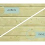 Detailansicht Karibu Holzpool: Innen- und Außenansicht der kesseldruckimprägnierten Rundprofilhölzer.