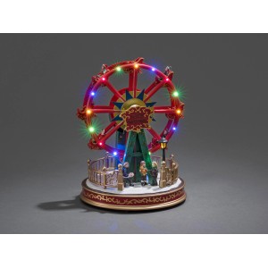 Konstsmide LED Szenerie Riesenrad mit 12 bunten LEDs als Weihnachtsdekoration für Innen.