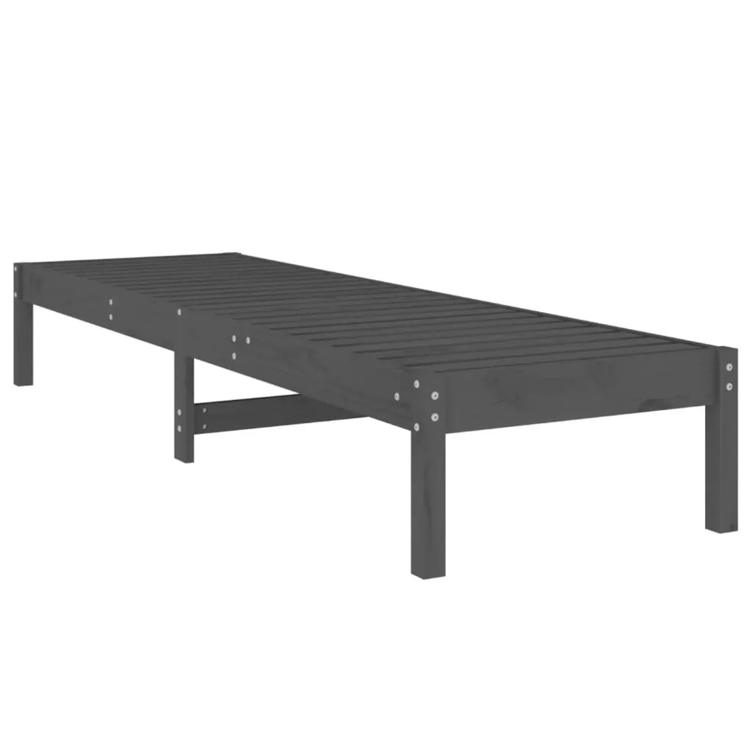 Graue vidaXL Sonnenliege aus Kiefernholz, Lattenrost für Garten, Terrasse oder Balkon.