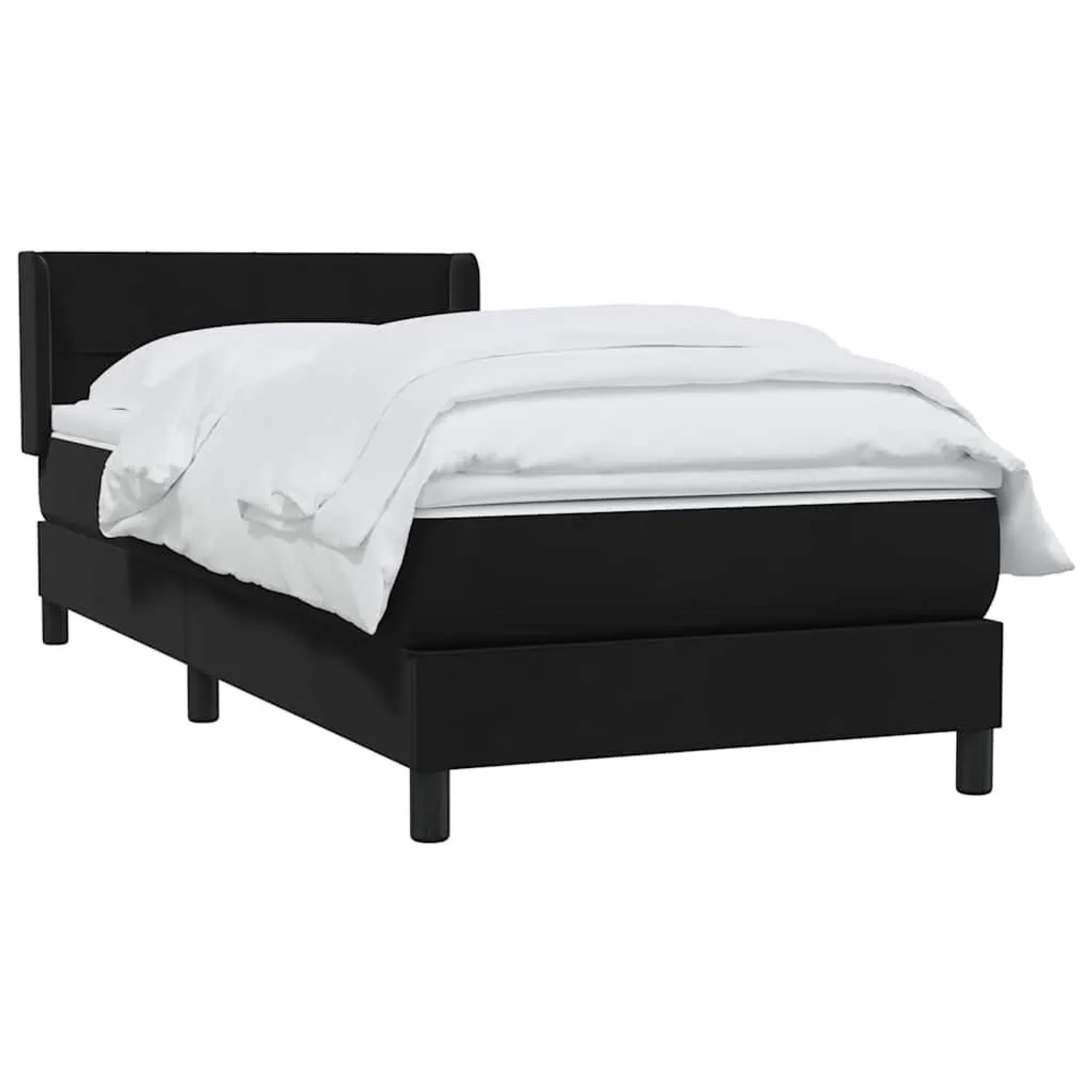 vidaXL Boxspringbett mit Matratze Schwarz 90x220 cm Samt 3318143 günstig online kaufen