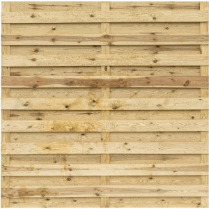 T & J Skalö Sichtschutzzaun, KDI-Grün, 180x180 cm, sägerau, Holzstruktur.