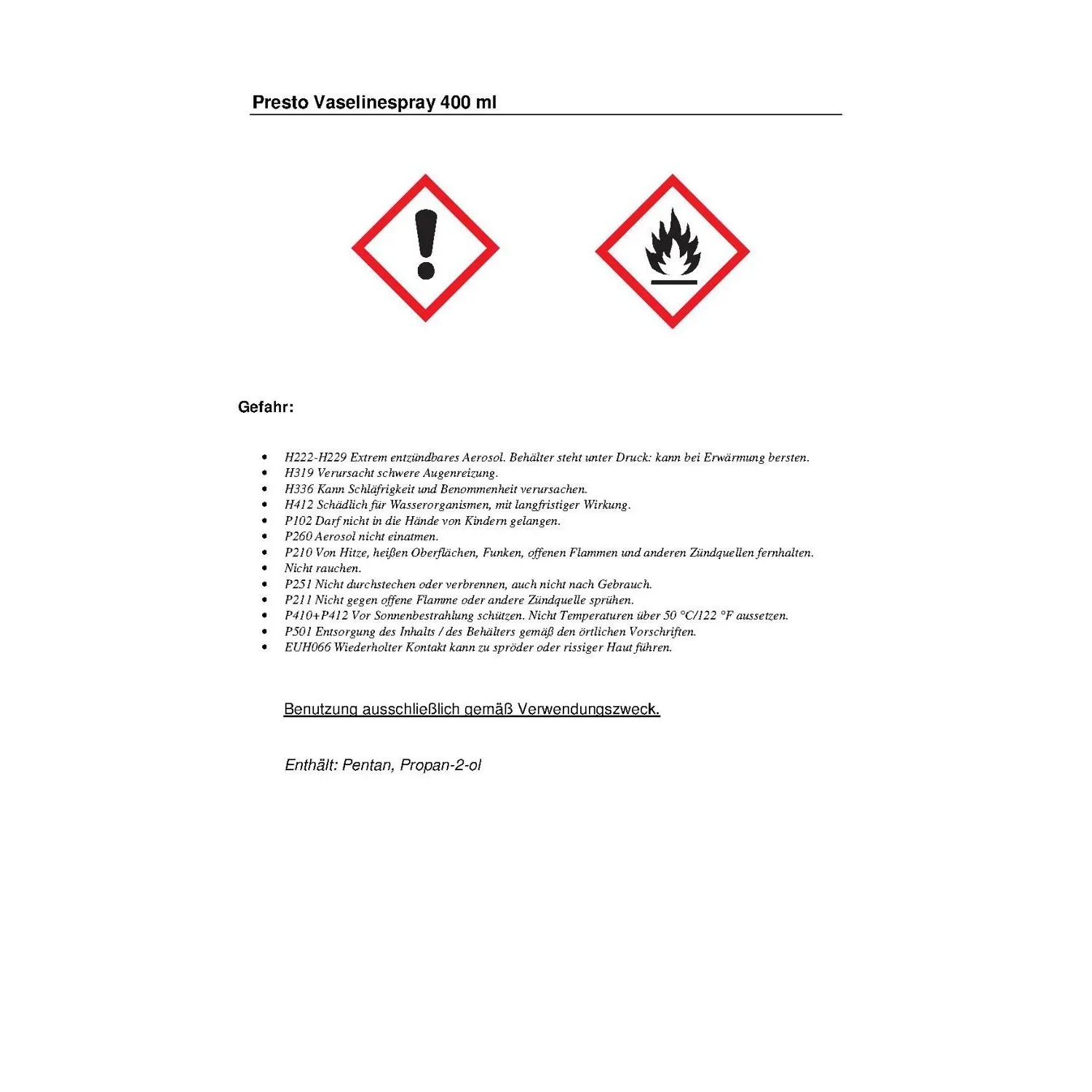 Presto Vaselinespray 400ml: Spray zur Lackreparatur und Karosseriereparatur. Schützt Metalle vor Säuren und Laugen.