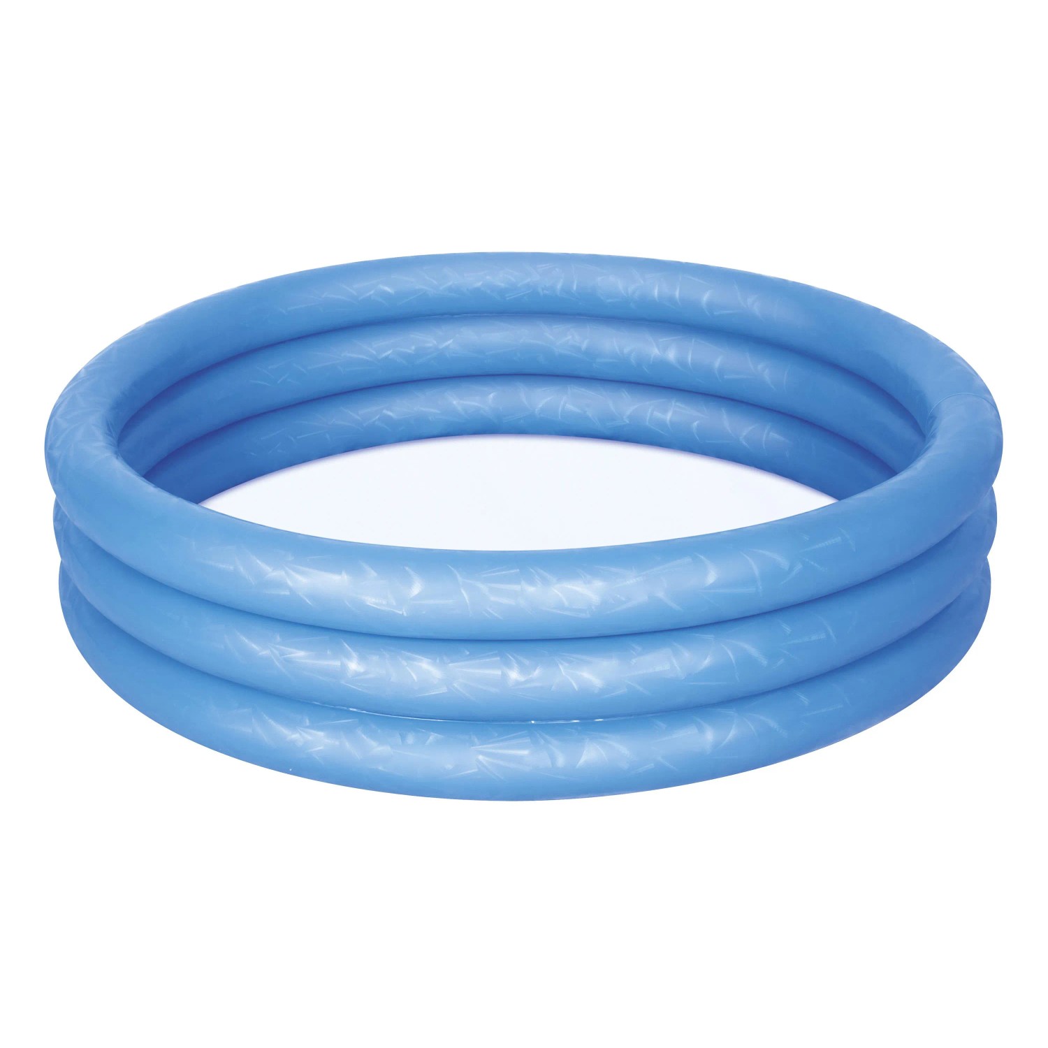 Blaues Bestway Planschbecken, Ø 122 cm, mit drei aufblasbaren Ringen.