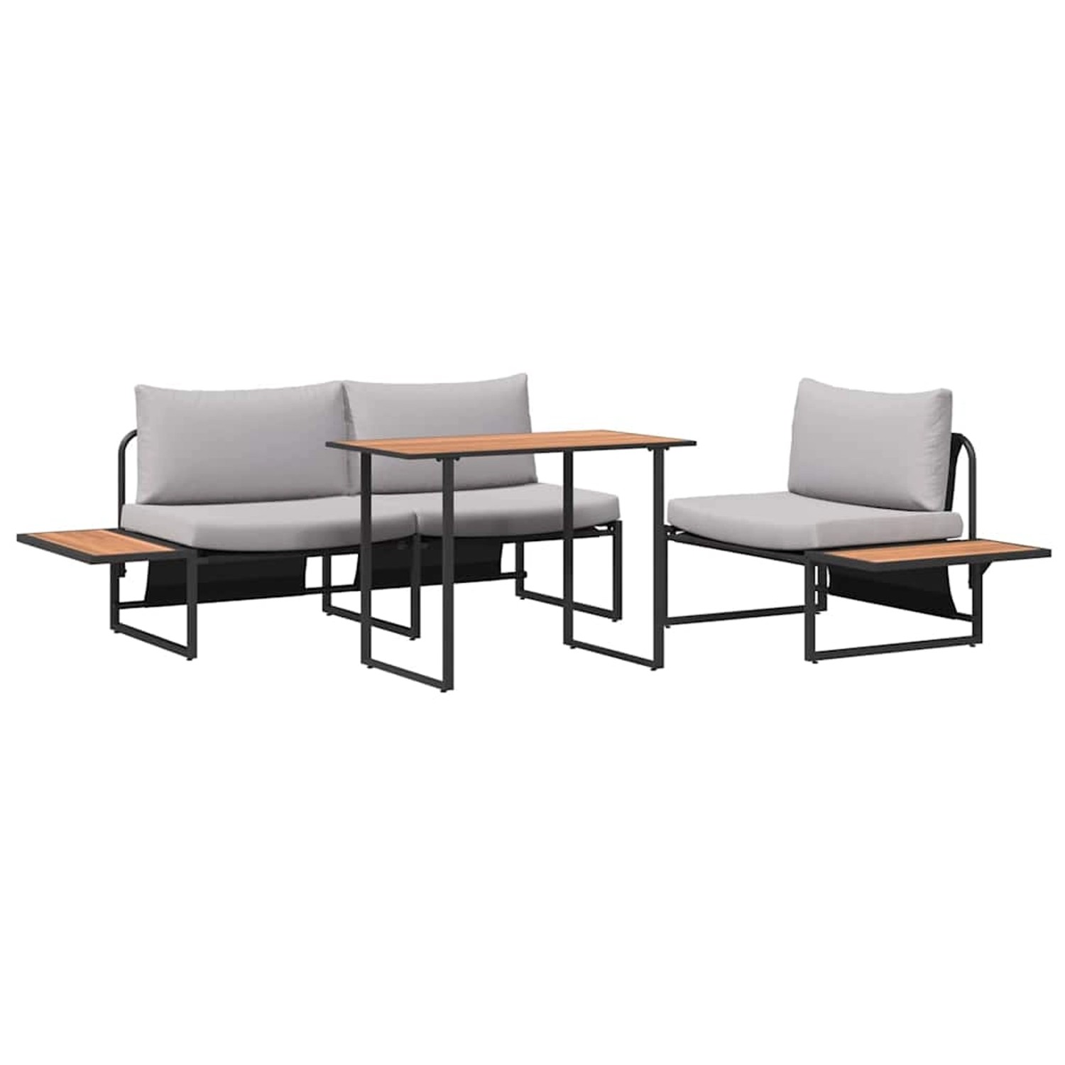vidaXL Garten Essgruppe 3-Tlg Hellgrau Stahl 3335889 günstig online kaufen