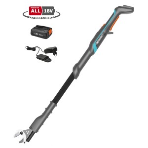Gardena Akku-Baumschere EasyCut 110/18V Set mit Akku und Ladegerät.
