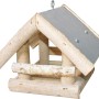 Vogelfutterhaus aus Holz mit Zinkdach, 19x19 cm, zum Aufhängen.