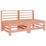 7-tlg. Garten-Lounge-Set aus Douglasienholz, bestehend aus Sofas und Hockern.