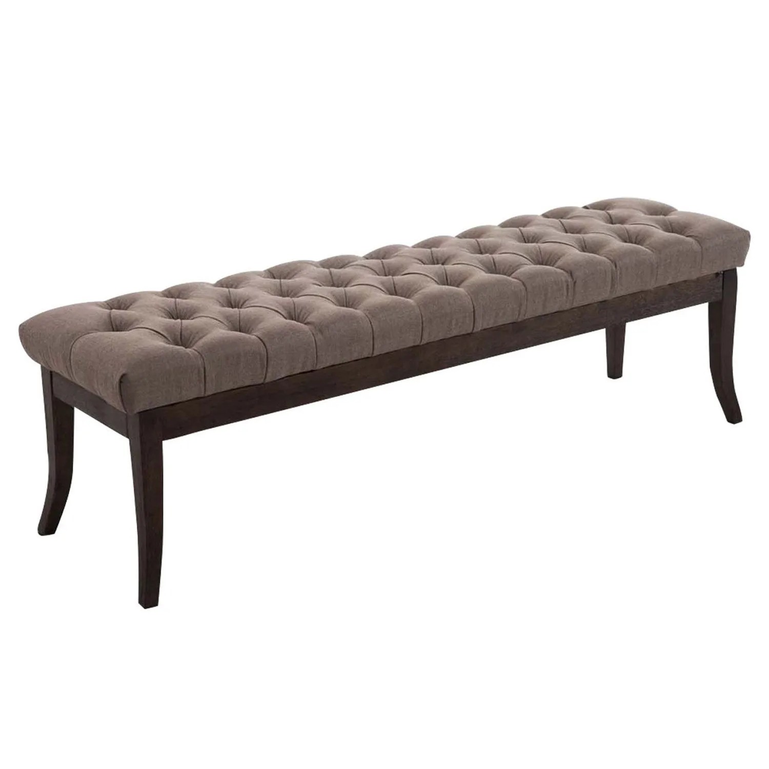 DELUKE Sitzbank CANNES Stoff Taupe 150x38x46cm Dunkelbraun Sitzbank Flur Sitzhocker Esszimmerbank Polsterbank Schlafzimmer