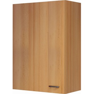 Flex-Well Küchen-Hängeschrank Nano, 60x89 cm, Buche Nachbildung mit Edelstahlgriff.