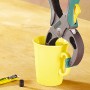 Wolfcraft Ratschenspannzwinge FZR 5 cm spannt gelbe Tasse. Spannwerkzeug mit rutschsicheren Griffschalen.