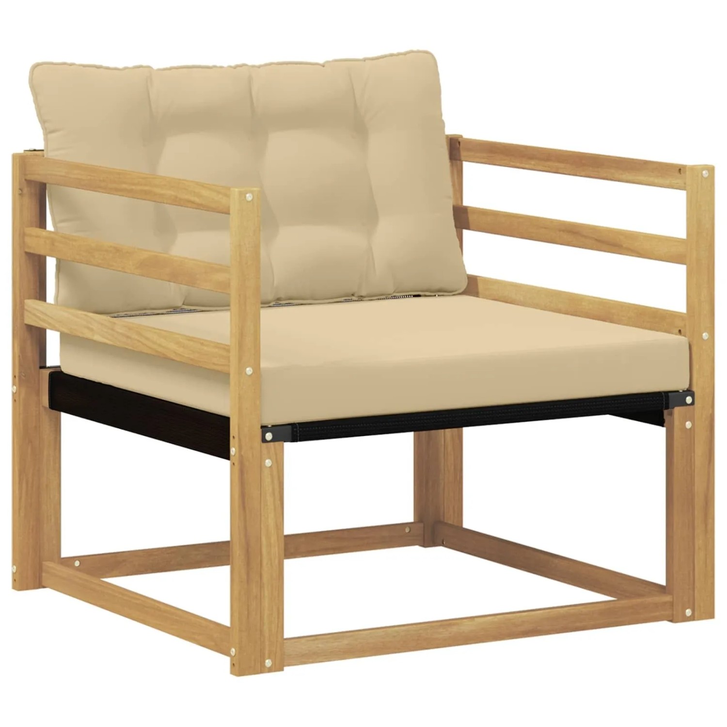 vidaXL Outdoor-Sofagarnitur Massives Akazienholz und Textilene Weiß 3439055